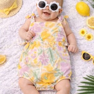 Baby Girl Pastel Floral Summer Romper